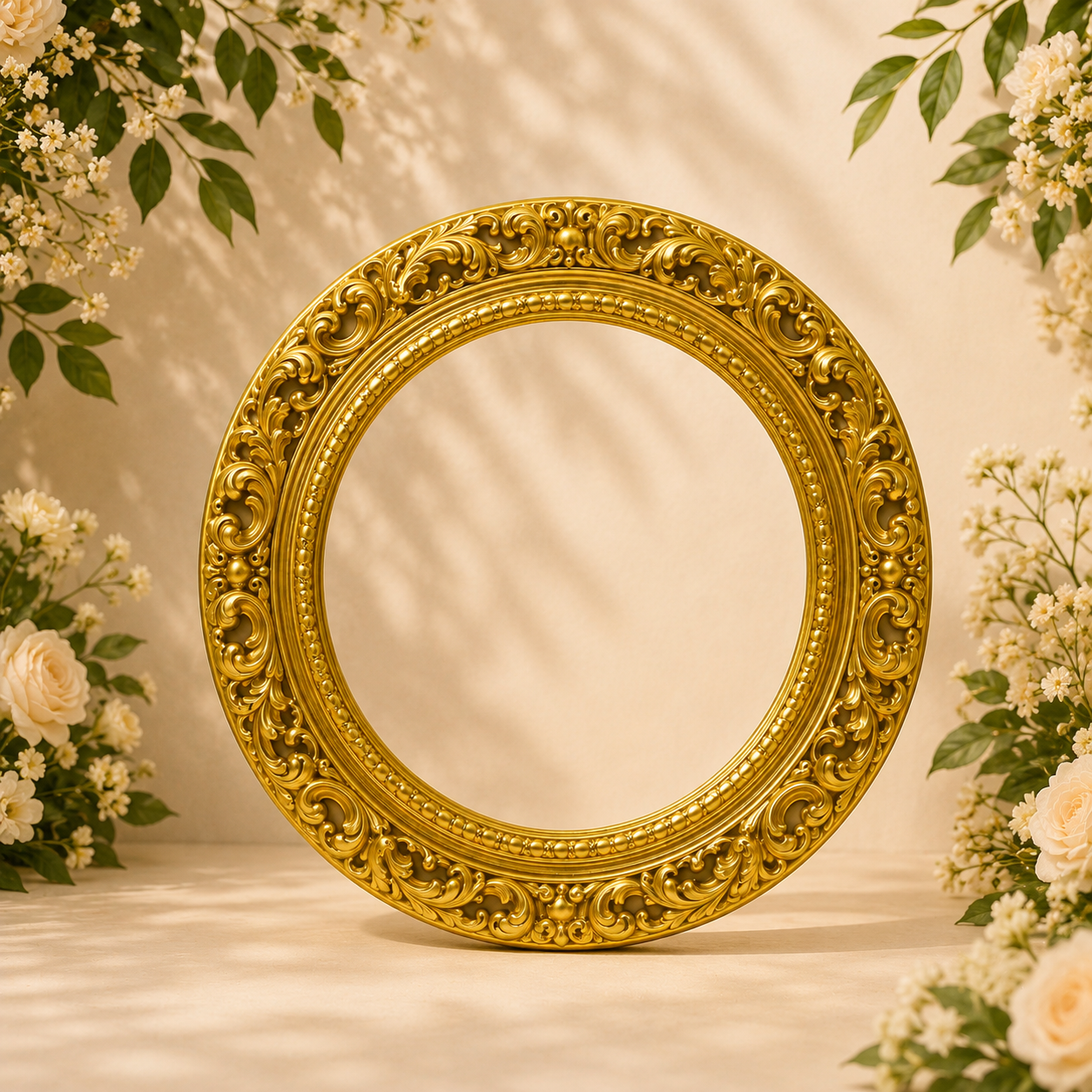 JALI ANTIQUE ROUND PHOTO FRAME